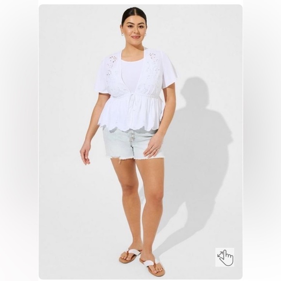 Torrid Dusty Rose Battenberg Lace Crop Tie Kimono NWT 3 - Picture 6 of 8